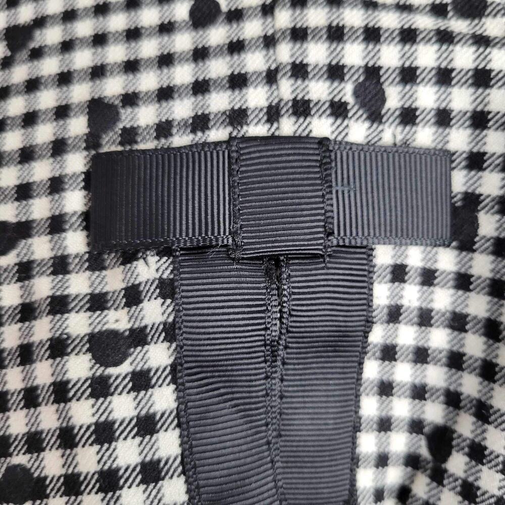 Talbots Pants Women's Wool Plaid Polka Dot Ankle Size 10P Black White Kitschy - Picture 6 of 9